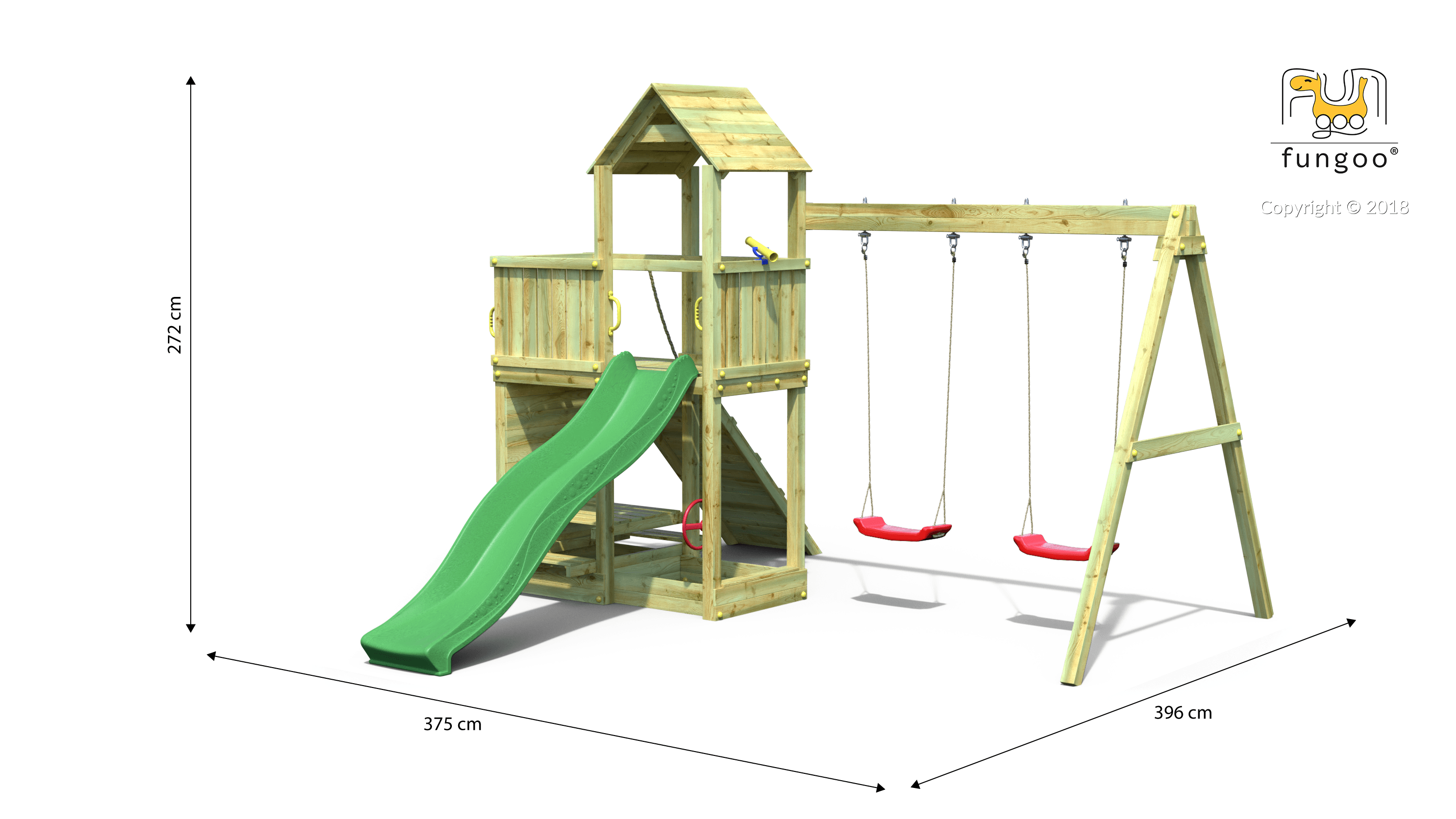 Fungoo - Fungoo Floppi KDI Green Slide Playground - Mari Kali Stores Cyprus