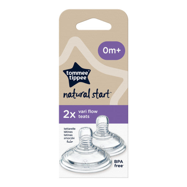 Tommee Tippee Natural Start Baby Bottle Teats, Vari Flow, 0+