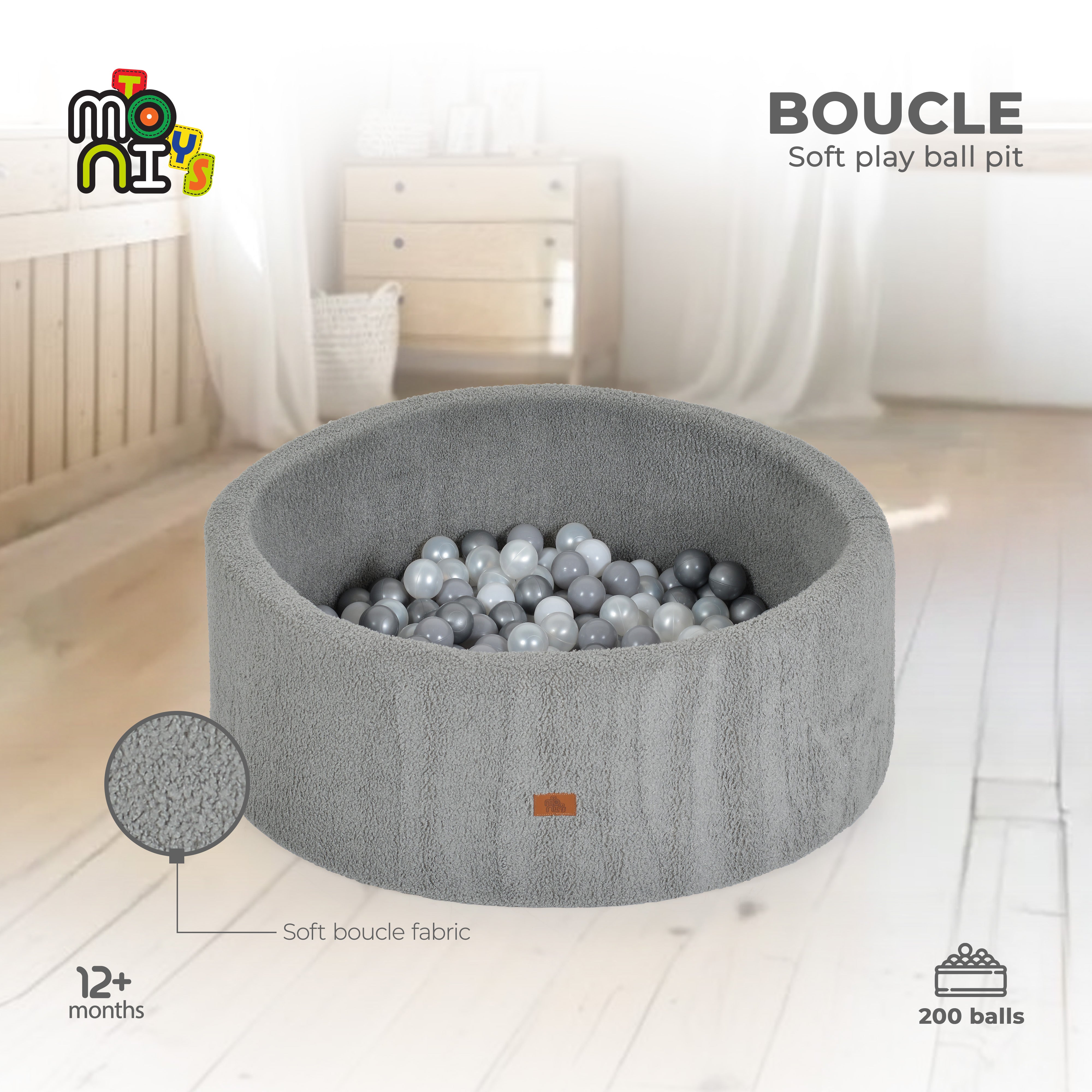 Cangaroo Soft play ball pit Boucle with 200 pcs balls