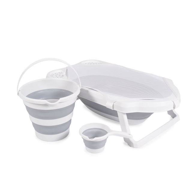 Cangaroo Hawaii 4-Piece Baby Bathing Set – Foldable Bathtub, Bucket, Watering Can & Baby Support Net