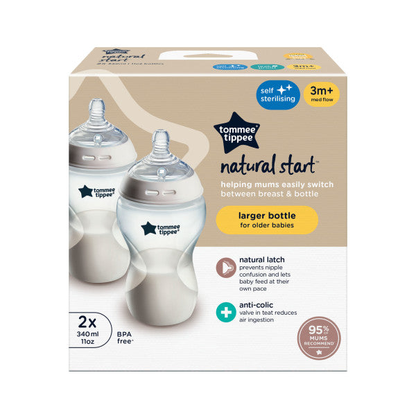 Tommee Tippee Closer to Nature Baby Bottle x2 340ml