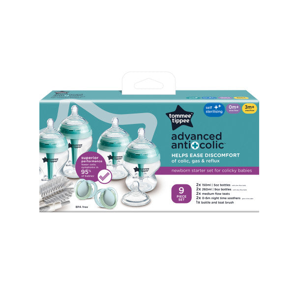 Tommee Tippee Advanced Anti-Colic Newborn Starter Set for Colicky Babies, 150ml & 260ml