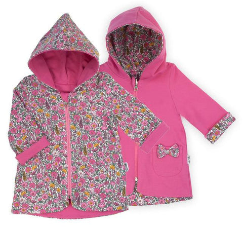 Bamar Nicol Girl's reversible sweatshirt jacket with flowers LEA - Mari Kali Stores Cyprus