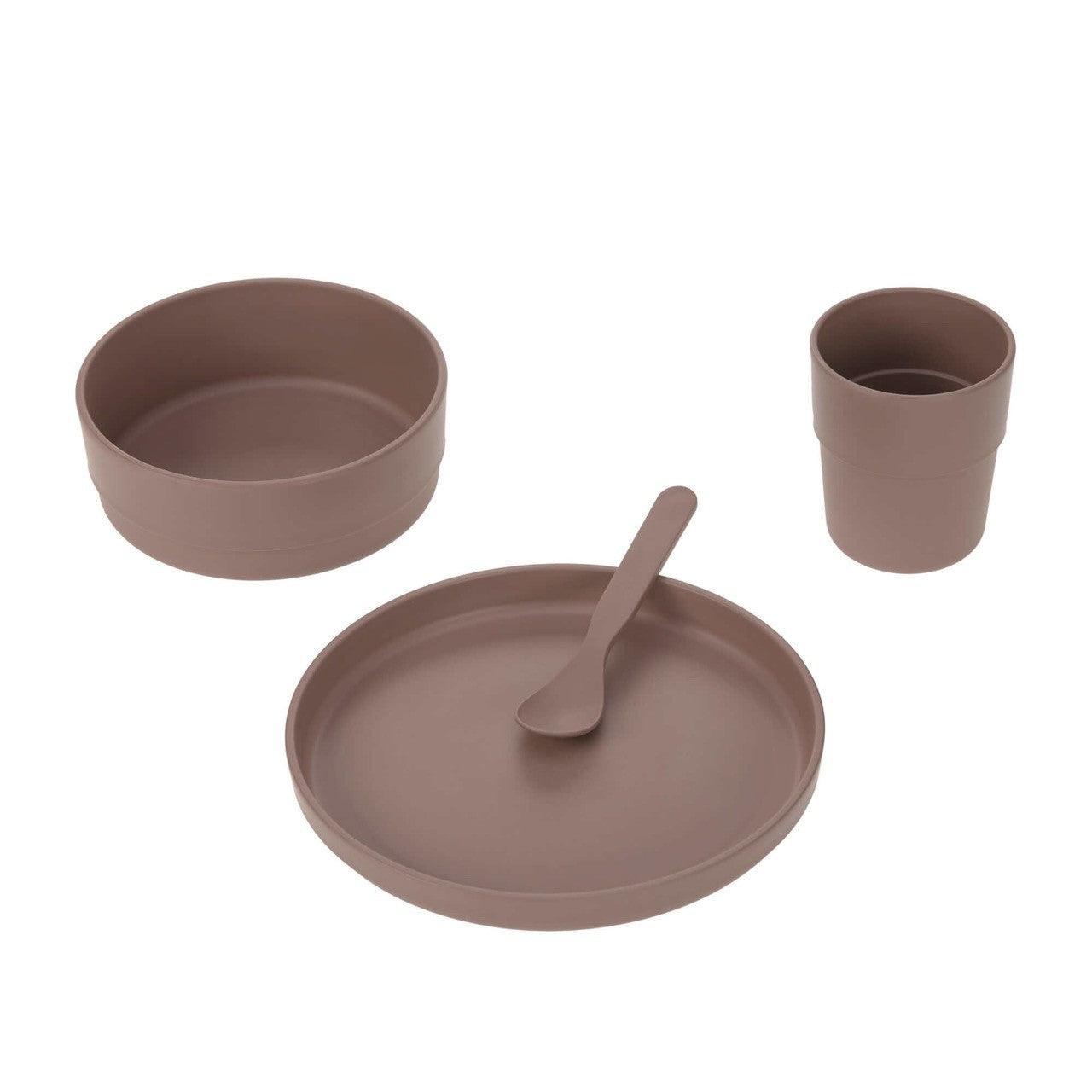 Lässig - Lassig Dish Set (Plate, Bowl, Mug, Spoon), Uni Choco - Mari Kali Stores Cyprus