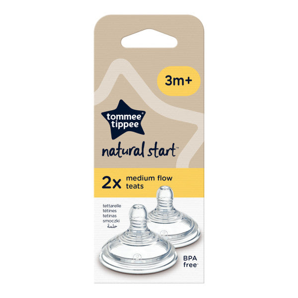 Tommee Tippee Natural Start Baby Bottle Teats, Medium Flow, 3+