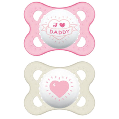 MAM - MAM silicone soother I love mommy & daddy 2-6m 2-pcs - Mari Kali Stores Cyprus