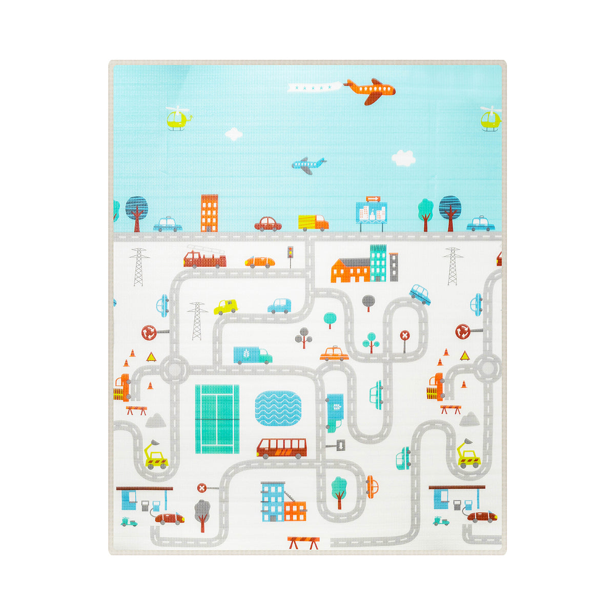 Kidsee Play foam playmat Rol Double Side Numbers and Streets  150x180cm