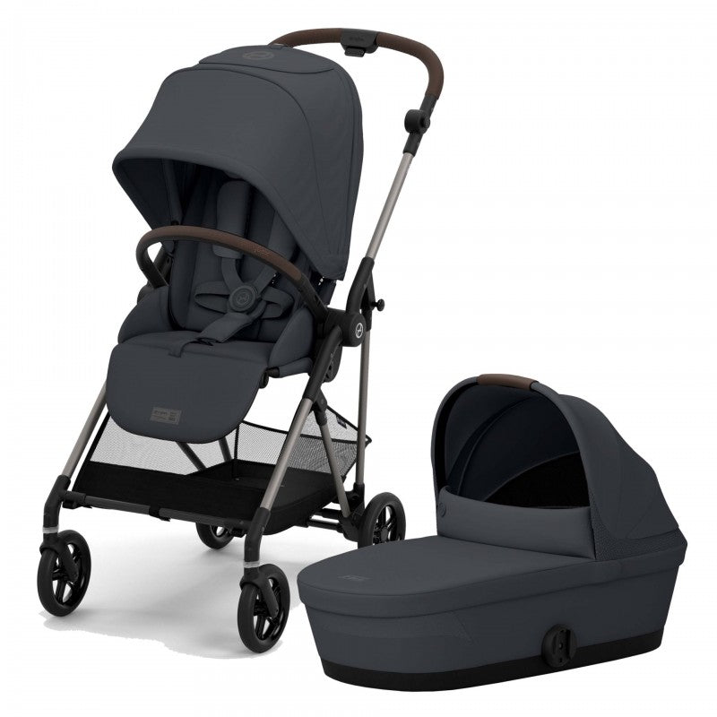 Cybex Stroller Melio Bundle 2 in 1 Monument Grey (Last Piece Showroom Items)