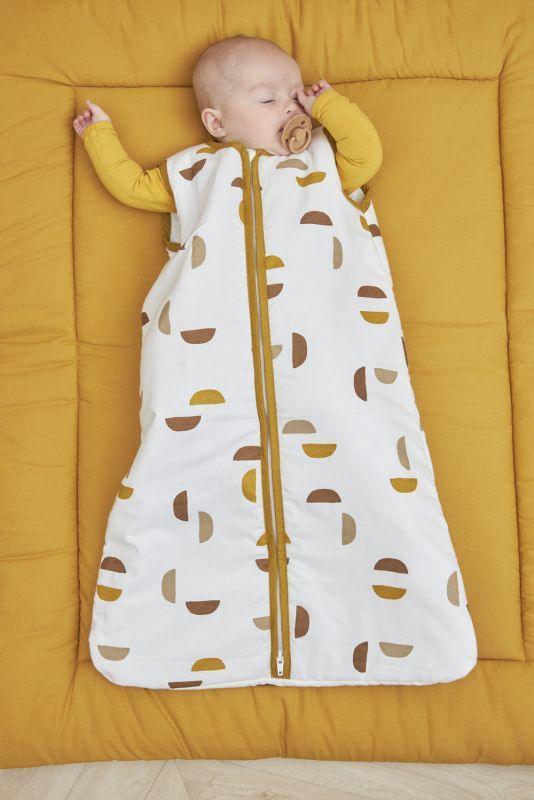 Meyco - Baby Sleeping Bag, Detachable Sleeve Lined Shapes Honey Gold - 70cm - Mari Kali Stores Cyprus