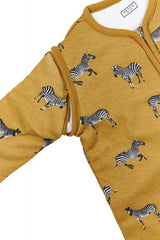 Meyco - Baby Sleeping Bag, Detachable Sleeve Lined Zebra Animal - Honey Gold 90cm - Mari Kali Stores Cyprus