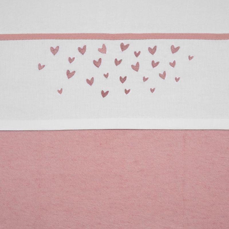 Meyco - Cot Bed Sheet Hearts - Old Pink - Mari Kali Stores Cyprus