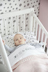 Meyco - Cot Bed Sheet Love you to the moon and Back - Grey - Mari Kali Stores Cyprus