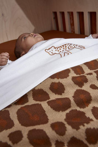Meyco - Crib Blanket Panther - Camel - 75x100cm - Mari Kali Stores Cyprus