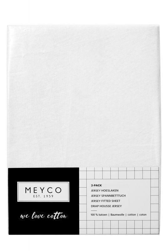 Meyco - Fitted Jersey Sheet 2Pack 70x140 - White - Mari Kali Stores Cyprus