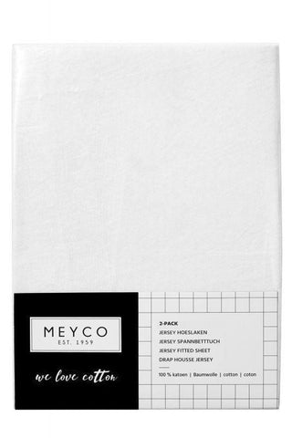 Meyco - Fitted Jersey Sheet 2Pack 70x140 - White - Mari Kali Stores Cyprus