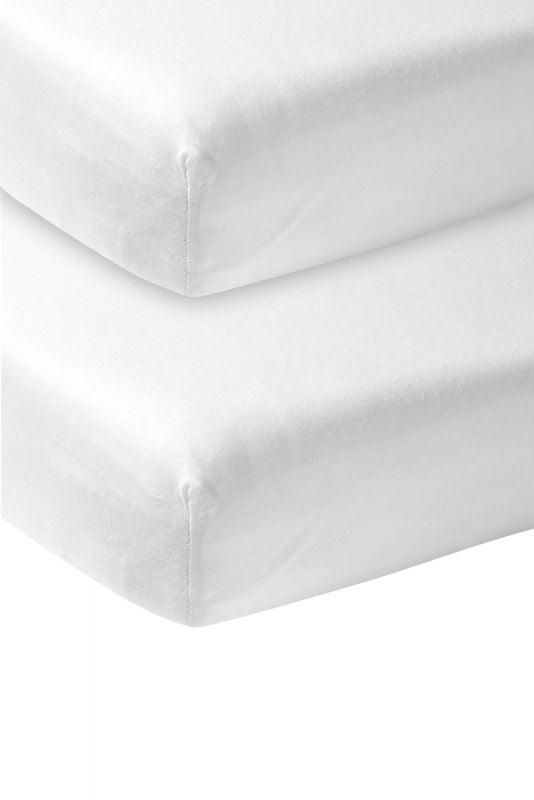 Meyco - Fitted Jersey Sheet 2Pack 70x140 - White - Mari Kali Stores Cyprus