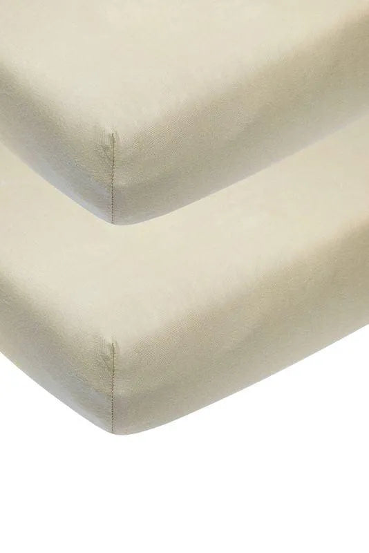 Meyco - Fitted Sheet Co-sleeper 2-pack Uni - Sand - 50x90cm - Mari Kali Stores Cyprus