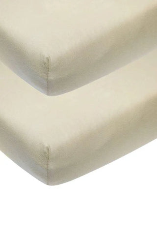 Meyco - Fitted Sheet Co-sleeper 2-pack Uni - Sand - 50x90cm - Mari Kali Stores Cyprus