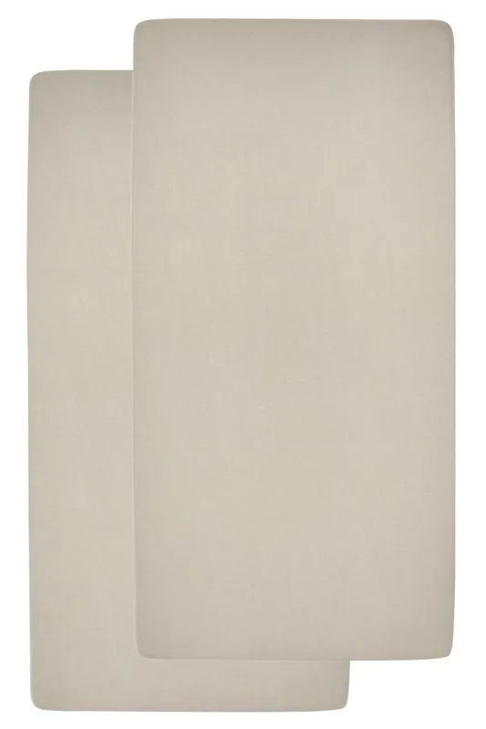 Meyco - Fitted Sheet Co-sleeper 2-pack Uni - Sand - 50x90cm - Mari Kali Stores Cyprus