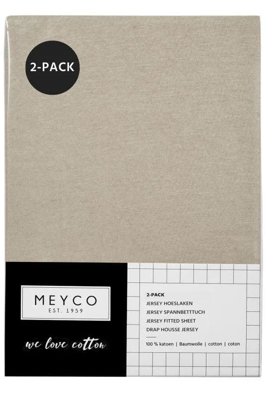 Meyco - Fitted Sheet Co-sleeper 2-pack Uni - Sand - 50x90cm - Mari Kali Stores Cyprus