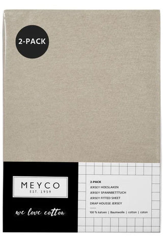 Meyco - Fitted Sheet Co-sleeper 2-pack Uni - Sand - 50x90cm - Mari Kali Stores Cyprus