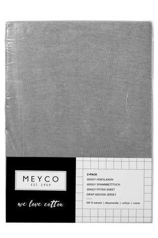 Meyco - Meyco Jersey Fitted Sheet 2-Pack - Grey - 60x120 cm - Mari Kali Stores Cyprus