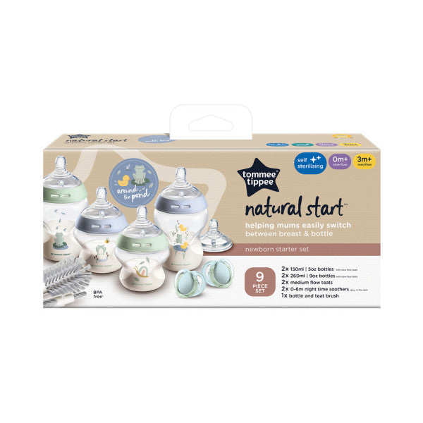 Tommee Tippee Natural Start Newborn Starter Set, 150ml and 260ml Blue