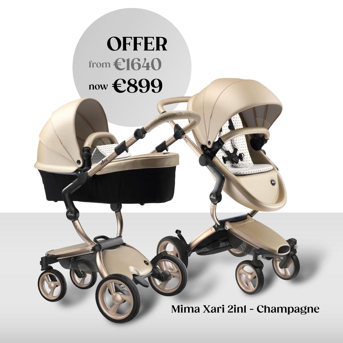 Mima Xari Champagne Stroller & Carrycot Special Offer - Mari Kali Stores Cyprus