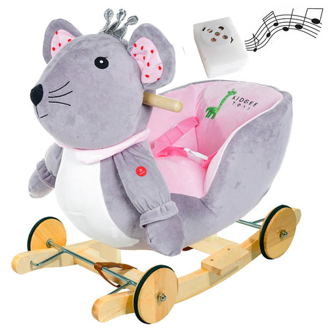 Kidsee Rocking Mouse Pink  With Wheels