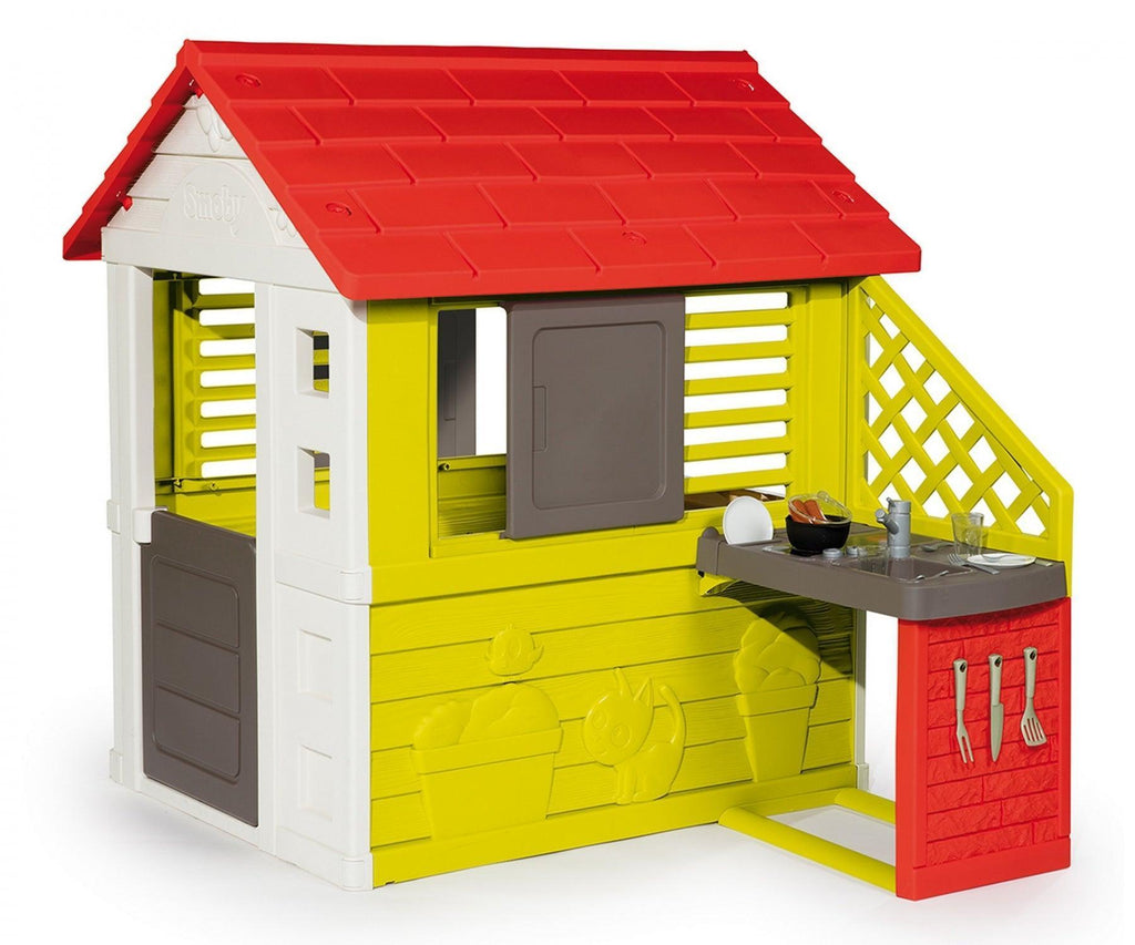 Kids playhouse with kitchen deals