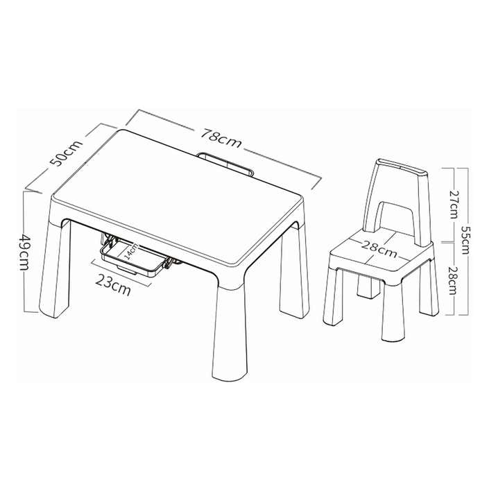 FreeON Neo Plastic Kids Table & Chair Set
