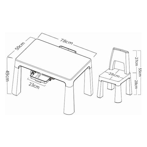 FreeON Neo Plastic Kids Table & Chair Set