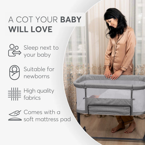 KikkaBoo Noah Bedsicre Crib - Dark Grey