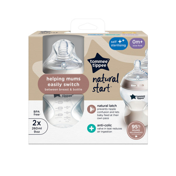 Tommee Tippee Closer To Nature Bottle 260ml 2 Pack 0m+