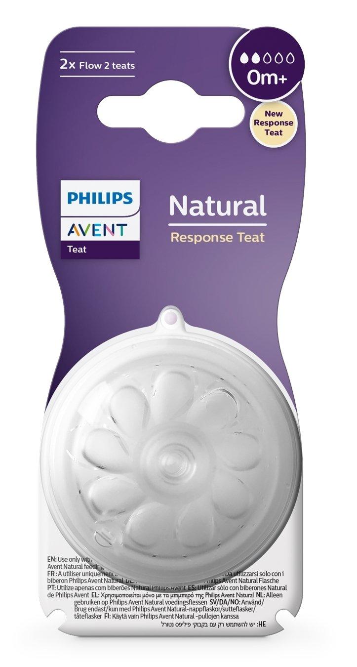 Philips Avent Natural 2. 0 Set of 2 Units Teat Fast Flow Silicon