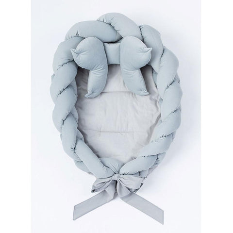 Belisima Baby Braid Nest Cocoon Blue Light Grey