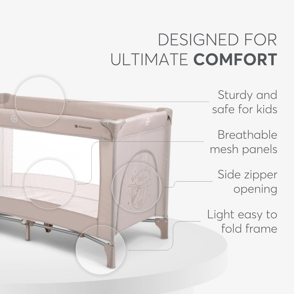 Kikkaboo So Gifted 1 Level Travel Cot