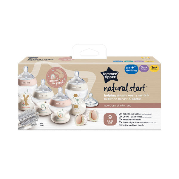 Tommee Tippee Natural Start Newborn Starter Set, 150ml and 260ml Pink