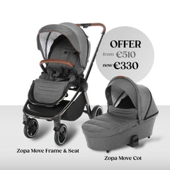 Zopa Move Stroller & Carrycot Iron Grey - Open Box - Mari Kali Stores Cyprus